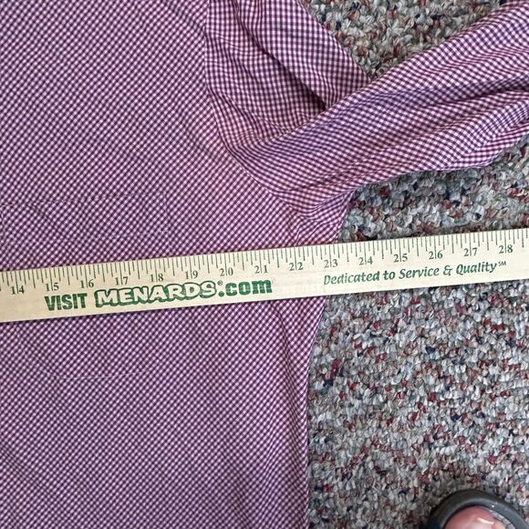 Boss Hugo Boss Pink Blue Purple Mini Check LS Classic Dress Shirt Sz 15.5 34/35 - Picture 10 of 11